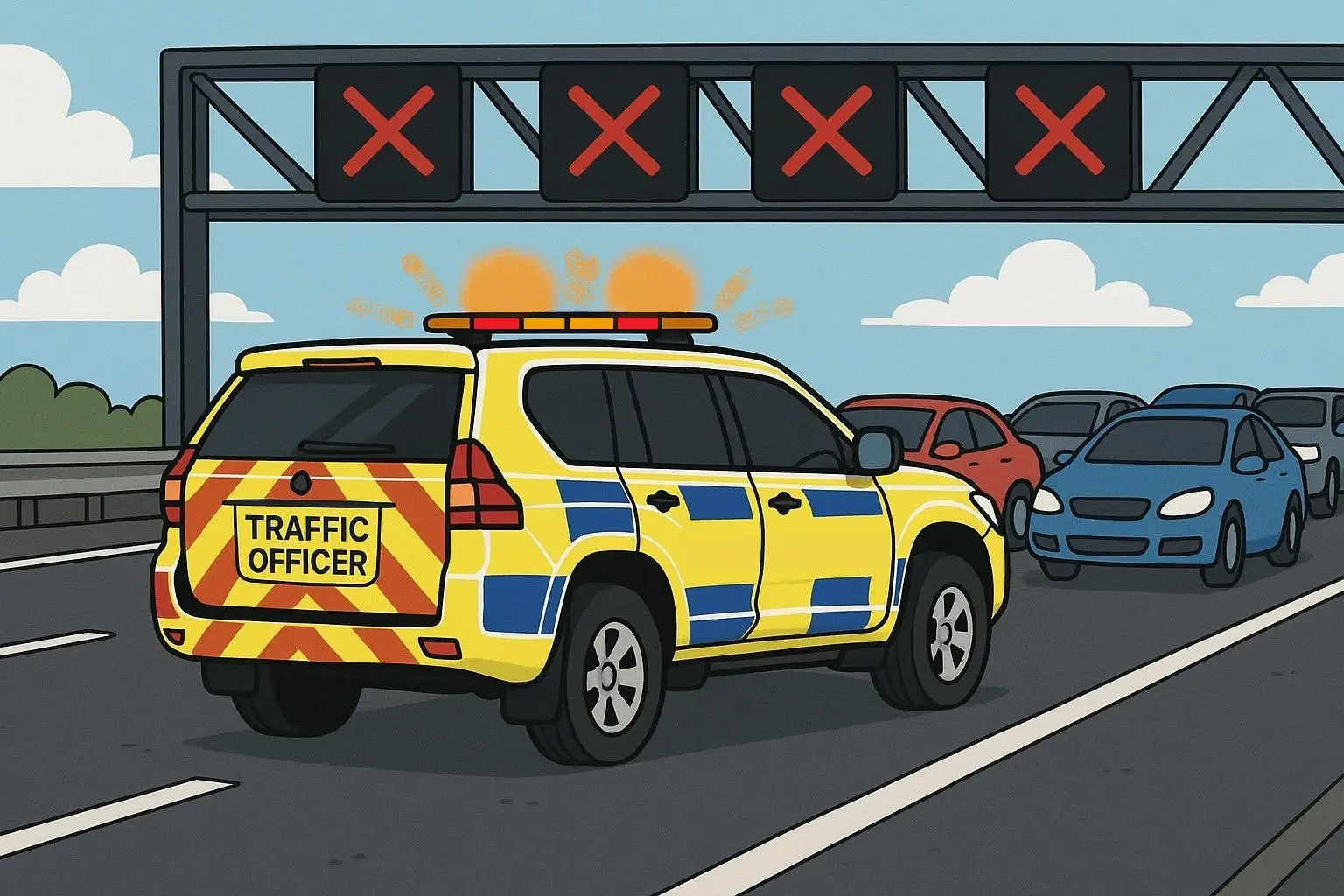 National Highways traffic officer vehicle on the road